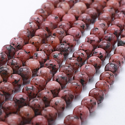 Natürliche Larvikit-Perlenstränge, gefärbt, Runde, braun, 8~8.5 mm, Bohrung: 1 mm, ca. 47~49 Stk. / Strang, 14.5 Zoll ~ 14.9 Zoll (37~38 cm)