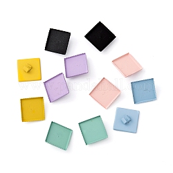 (Clearance Sale)Spray Painted Eco-Friendly Iron Slide Charms Cabochon Settings, For Hair Band and Hair Tie Decoration, Rhombus, Mixed Color, Tray Side Length: 16mm, Diagonal Length: 22mm, 23.5x23.5x6.5mm, Hole: 3.5x5mm