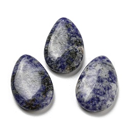 Perle di diaspro blu naturale, nessun foro/forato, lacrima, 37~38x25~25.5x7.5~8mm