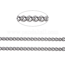 Brass Twisted Chains, Curb Chains, Soldered, with Spool, Oval, Lead Free & Nickel Free & Cadmium Free, Gunmetal, 2x1x0.35mm, about 301.83 Feet(92m)/roll