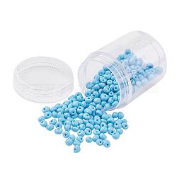 Perles de rocaille de verre opaques, perles de larme à franges, bleuet, 4~5x3mm, Trou: 1mm