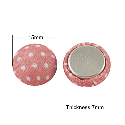 Тканые кабошонов, с алюминиевой нижней, полукруглый, розовые, 15x7 мм
