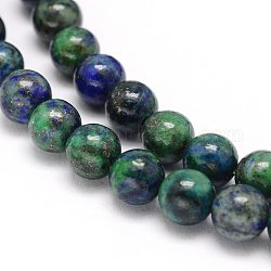 Chapelets de perles en chrysocolle et lapis lazuli naturelles, teinte, ronde, 6mm, Trou: 1mm, Environ 63 pcs/chapelet, 15.5 pouce