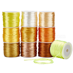 PandaHall Elite 10 Rolls 10 Colors Nylon Rattail Satin Cord, Beading String, for Chinese Knotting, Jewelry Making, Mixed Color, 1.5mm, about 16.4 yards(15m)/roll, 1 roll/color