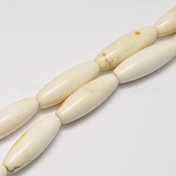 Fili di perline di magnesite naturale di riso, bianco crema, 30x10mm, Foro: 1 mm, circa 13pcs/filo, 15.7 pollice