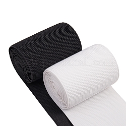 Benecreat cavo / fascia in gomma elastica piatta, accessori per cucire indumenti per tessitura, bianco & nero, 97mm, 2m / color, 4m / set