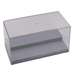 2 レベル trasparent アクリルおもちゃのアクション フィギュアのディスプレイ ボックス  ベース付き防塵ミニフィギュアディスプレイケース  グレー  10.5x20x10cm