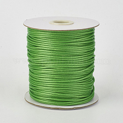 Cordon en polyester ciré coréen écologique, lime green, 1mm, environ 169.51~174.98 yards (155~160 m)/rouleau