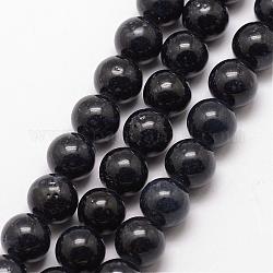 Fossil Beads, Dyed, Round, Gray, 12mm, Hole: 0.8mm, about 33pcs/strand, 16 inch