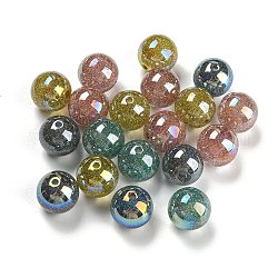 Acryl-Perlen, mit Goldpulver, Runde, Mischfarbe, 16 mm, Bohrung: 2 mm