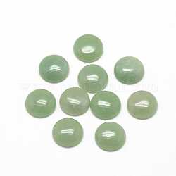 Cabochons naturales aventurina verde, medio redondo / cúpula, 14x5~6mm