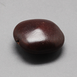 Undyed & Natural Wood Beads, Coconut Brown, 35~49x35~47x17~22mm, Hole: 3mm