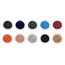 Perles de clairon en verre de qualité mixte et perles hexagonales à deux coupes, mixedstyle, couleur mixte, 1.5~13x1.5~3mm, Trou: 0.6~0.8mm, environ 450 g /sachet 