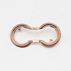 Number Eight Shaped Jewelry Findings, Rose Gold, 15x31x1mm