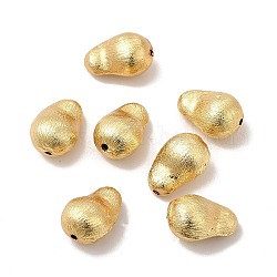 Perlas de latón ecológicas enchapadas en rack, Plateado de larga duración, sin plomo y el cadmio, forma de patata, real 18k chapado en oro, 20x13.5x11mm, agujero: 1.8 mm
