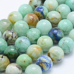 Chapelets de perles en chrysocolle naturelle, ronde, 10mm, Trou: 1mm, Environ 40 pcs/chapelet, 15.7 pouce (40 cm)