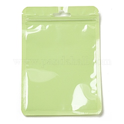 長方形のプラスチック陰陽ジップロックバッグ  再封可能な包装袋  セルフシールバッグ  薄緑  15x10.5x0.02cm  片側の厚さ：2.5ミル（0.065mm）