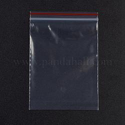 Sacchetti con chiusura a zip in plastica, sacchetti per imballaggio risigillabili, guarnizione superiore, sacchetto autosigillante, rettangolo, rosso, 9x6cm, spessore unilaterale: 1.3 mil (0.035 mm)