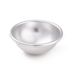 Moules demi-sphère en aluminium, moules de bombes de bain faits à la main, moule à gâteau spécial neige mei niang pudding, platine, 89x36.5mm, diamètre intérieur: 76.5 mm