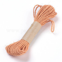 Cordón de yute, cuerda de yute, hilo de yute, para la fabricación de la joya, 3 capa, arena marrón, 2mm, 10 yardas / paquete, 30 pie / paquete