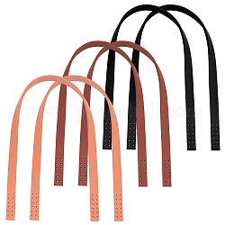 Pandahall Elite 3 пара 3 цветов из воловьей кожи с пришивными ручками для сумок, аксессуары для замены ремня для сумки, разноцветные, 39x1x0.3 см, отверстие : 1.5 мм, 1 пара / цвет