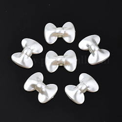 Perle di perle imitazione plastica abs, bowknot, bianco crema, 14.5x19.5x5mm, Foro: 1.6 mm