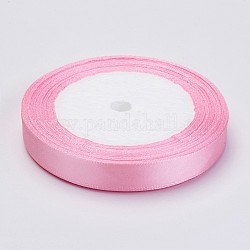 Einseitiges Satinband, Polyesterband, rosa, 3/8 Zoll (10 mm), etwa 25 yards / Rolle (22.86 m / Rolle), 10 Rollen / Gruppe, 250yards / Gruppe (228.6m / Gruppe)