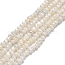 Hebras de perlas de agua dulce cultivadas naturales, patata, crema, 2.5~3x3.5~4.5x3~4mm, agujero: 0.5 mm, aproximamente 119~124 pcs / cadena, 13.78~13.90 pulgada (35~35.3 cm)