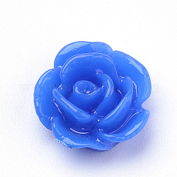 Кабошоны из смолы, цветок розы, синие, 10x5 мм, внизу: 7~8 мм