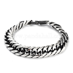 304 bracelets chaînes à maillons cubains en acier inoxydable pour hommes, couleur inoxydable, 8-7/8 pouce (22.4 cm)