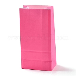 Rechteckige Kraftpapiertüten, keine Griffe, Geschenk-Taschen, tief rosa, 9.1x5.8x17.9 cm