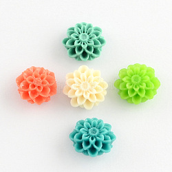 Perles de corail synthétiques, chrysanthème, teinte, couleur mixte, 10x6mm, Trou: 1mm