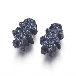 Perlas de resina de piedras preciosas druzy imitación, chica, negro, 11.2x7x3.5mm, agujero: 1.2 mm