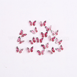 3D Resin Cabochons, Nail Art Studs, Nail Art Decoration Accessories, Butterfly, Crimson, 7.5x7~8x2~3mm