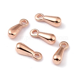 Placcatura ionica (ip) 304 ciondoli in acciaio inossidabile, drop extender catena, lacrima, oro roso, 7.5x2.5x2.3mm, Foro: 1 mm