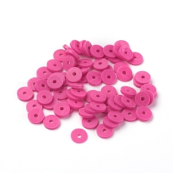 Umweltfreundliche handgemachte Fimo-Perlen, Disc / Flachrund, heishi Perlen, Medium violett rot, 6x1 mm, Bohrung: 2 mm, ca. 23500 Stk. / 1000 g