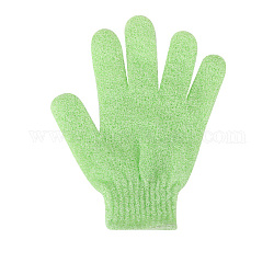 Guantes de nylon, guantes exfoliantes, para ducha, spa y peelings corporales, verde césped, 185x150mm