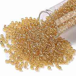 Toho perles de rocaille rondes, Perles de rocaille japonais, (103b) lustre transparent topaze moyen, 8/0, 3mm, Trou: 1mm, environ 1110 pcs/50 g