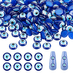 Craspire 200 pz cabochon in resina, occhio di diavolo, nail art decorare accessori, blu, 6x3mm