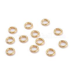 304 Stainless Steel Open Jump Rings, Real 18K Gold Plated, 20 Gauge, 8x0.8mm, Inner Diameter: 6.4mm