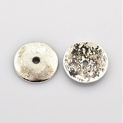 Tibetan Style Alloy Beads, Donut, Antique Silver,  Lead Free & Cadmium Free, 15x15x2mm, Hole: 2mm