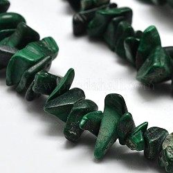 Chip Natural Malachite Beads Strands, 5~8x5~8mm, Hole: 1mm, 34 inch