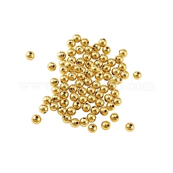 Messing Perlen, langlebig plattiert, Runde, golden, 7x6.5 mm, Bohrung: 1.8 mm, 100 Stück / Set