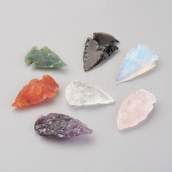 Natural & Synthetic Mixed Stone Home Display Decorations, Hammered Arrowhead, 18~40x12~26x4~14mm