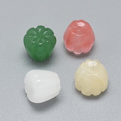 Thème d'automne perles de pierres mélangées naturelles et synthétiques, citrouille, 10~11.5x9~10mm, Trou: 1.2mm
