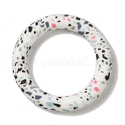Perlas de silicona, anillo, whitesmoke, 65x10mm, agujero: 3 mm
