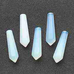 Opalite spitzen perlen, Kugel, ungebohrt / keine Lochperlen, facettiert, für Draht gewickelt Anhänger Herstellung, 29~33x7.5~8.5 mm