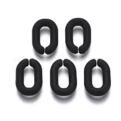 Spritzlackierte CCB-Kunststoff-Verbindungsringe, Quick-Link-Anschlüsse, für die Herstellung von Schmuckkabeln, Oval, Schwarz, 14x9.5x3 mm, Innendurchmesser: 3x8 mm