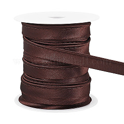 Ruban passepoil plat en satin Benecreat 25 m, ruban de coton pour cheongsam, décoration de vêtements, brun, 1/2 pouce (11.5 mm), environ 27.34 yards (25 m)/rouleau