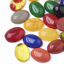 Resin Cabochons, Oval, Mixed Color, 14x10x4.5mm